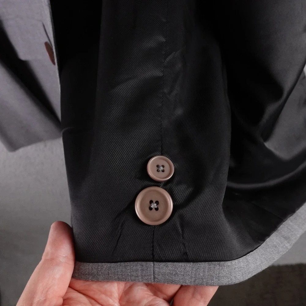 Armani Exchange Mens Grey Wool Blend 3 Button‎ Blazer Jacket Size 44